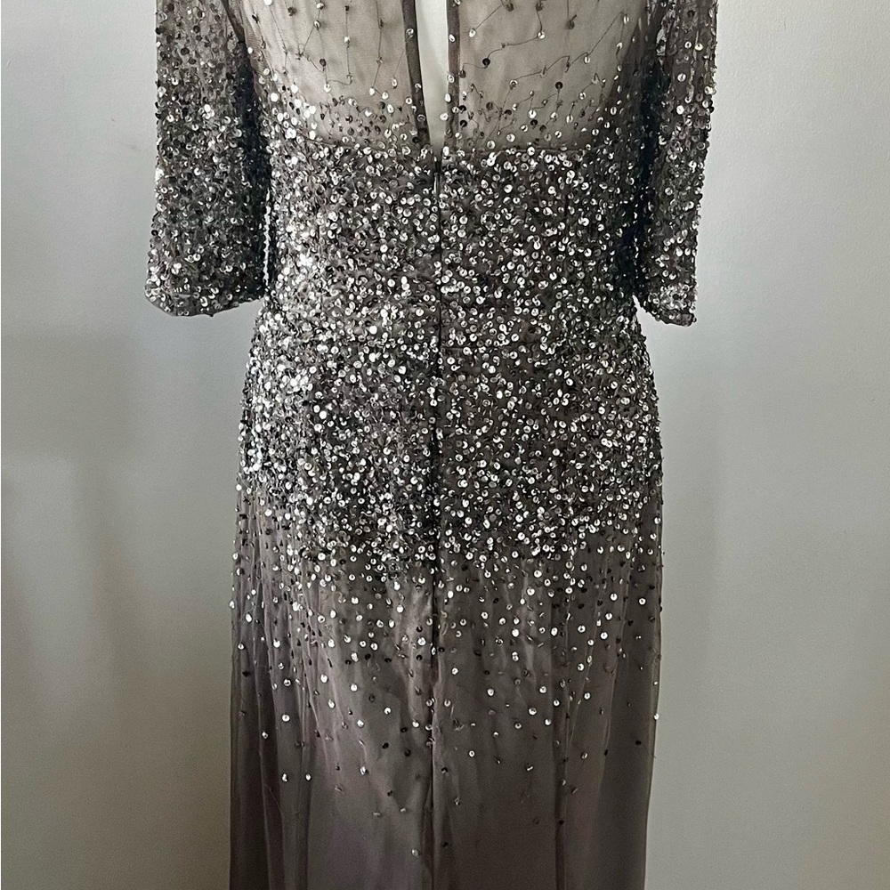 Adrianna Papell Silver Sequin Gown - Picture 6 of 8